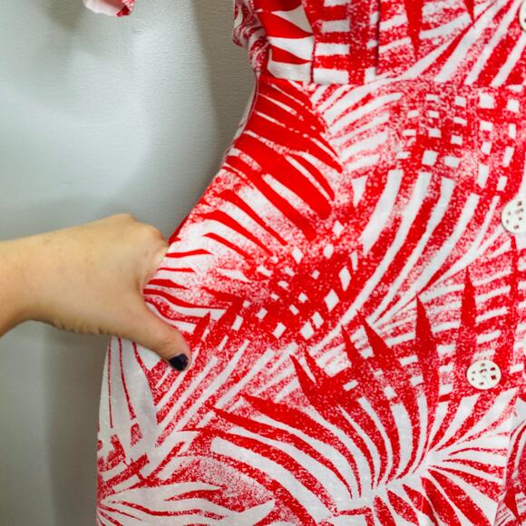 Vintage 80s Floral A-Line Midi Dress Women Size Small Button Up Pockets Femme - Picture 9 of 9